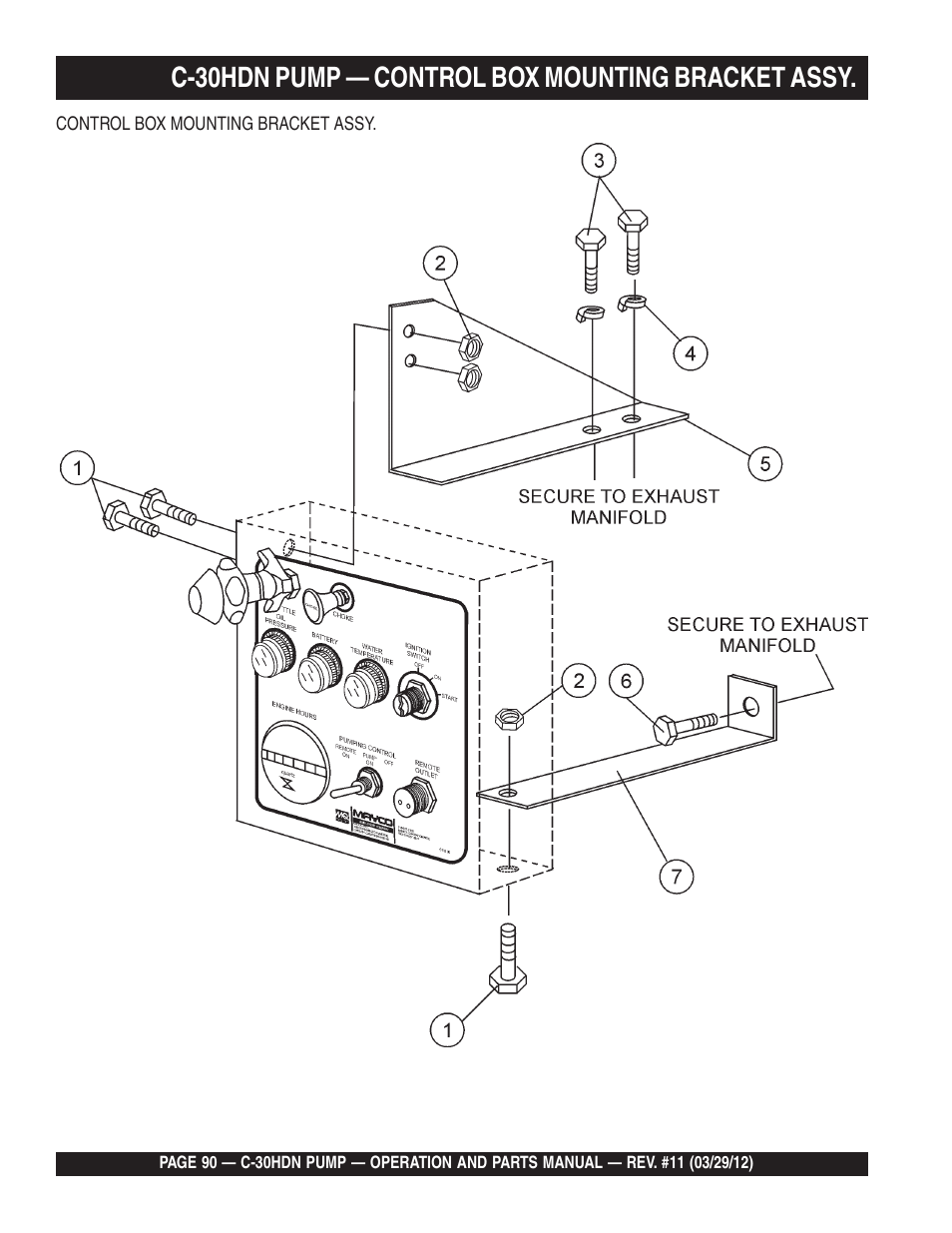 C-30hdn pump — control box mounting bracket assy | Multiquip C30HDN User Manual | Page 90 / 148