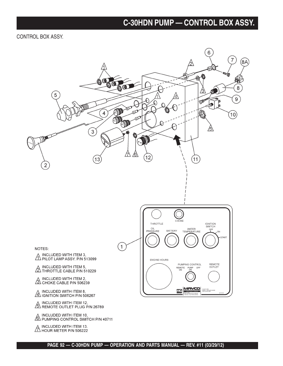 C-30hdn pump — control box assy | Multiquip C30HDN User Manual | Page 92 / 148