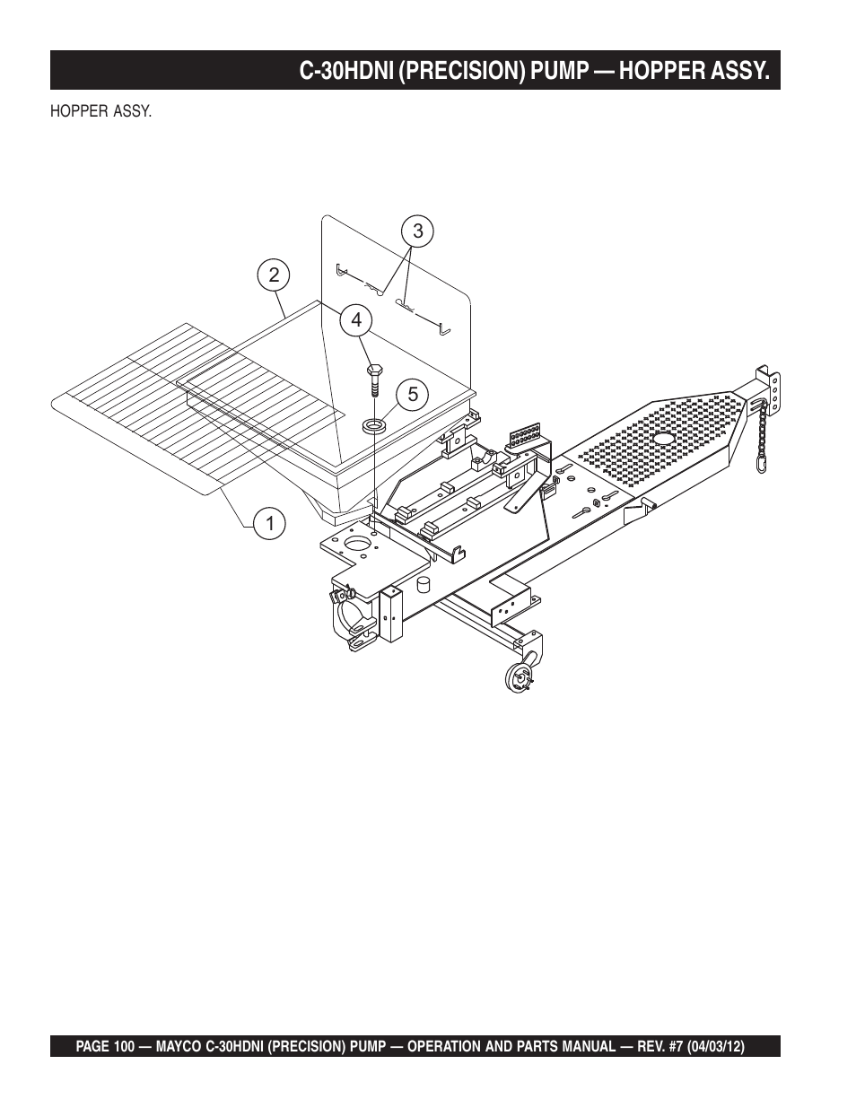 C-30hdni (precision) pump — hopper assy | Multiquip C30HDNI User Manual | Page 100 / 136