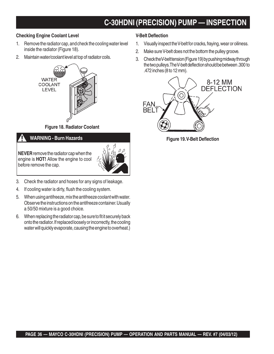 C-30hdni (precision) pump — inspection | Multiquip C30HDNI User Manual | Page 36 / 136