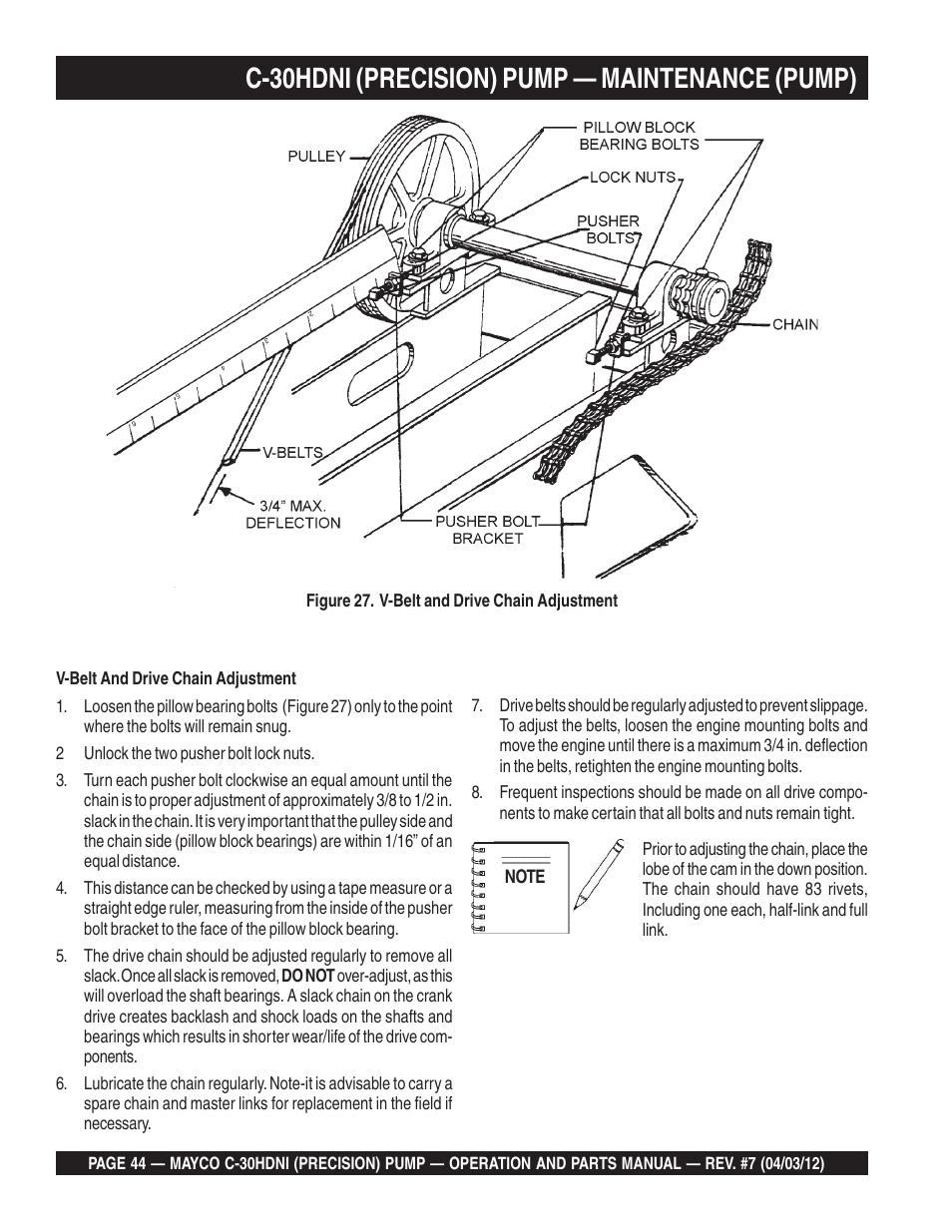C-30hdni (precision) pump — maintenance (pump) | Multiquip C30HDNI User Manual | Page 44 / 136