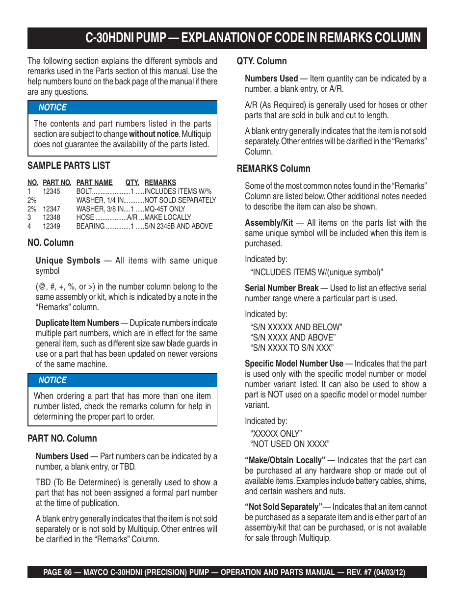 Multiquip C30HDNI User Manual | Page 66 / 136