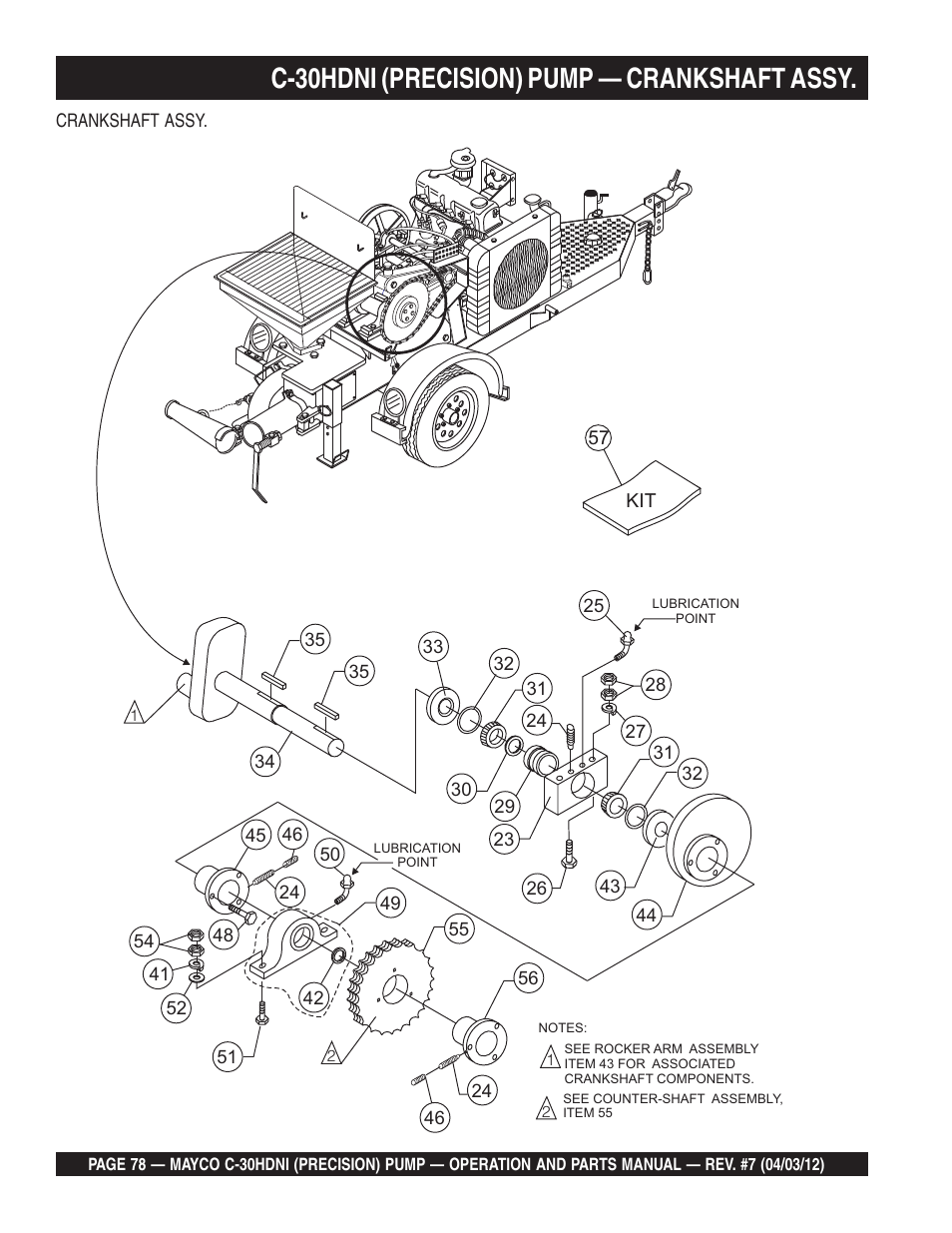 C-30hdni (precision) pump — crankshaft assy | Multiquip C30HDNI User Manual | Page 78 / 136