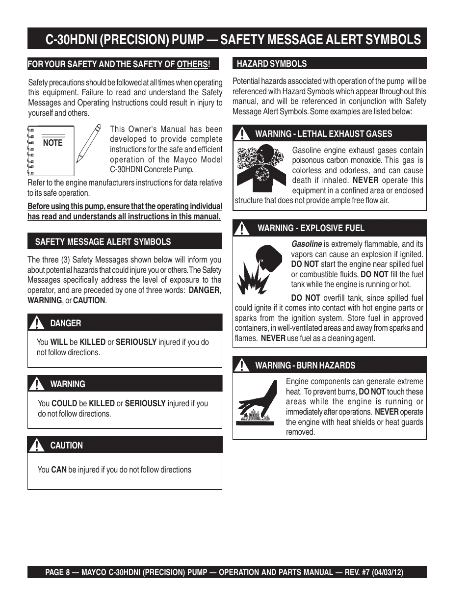 Multiquip C30HDNI User Manual | Page 8 / 136