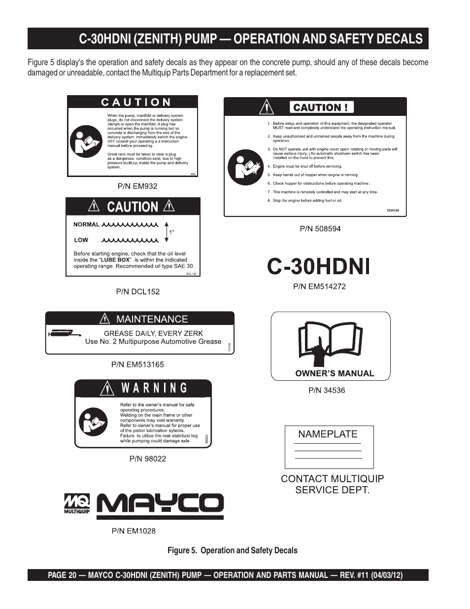 Multiquip C30HDNI User Manual | Page 20 / 134