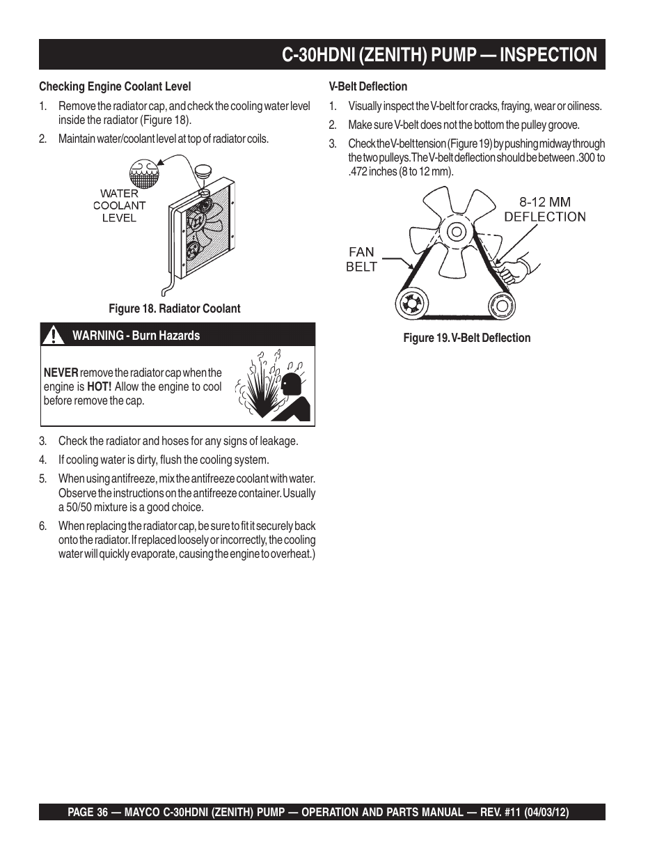 C-30hdni (zenith) pump — inspection | Multiquip C30HDNI User Manual | Page 36 / 134