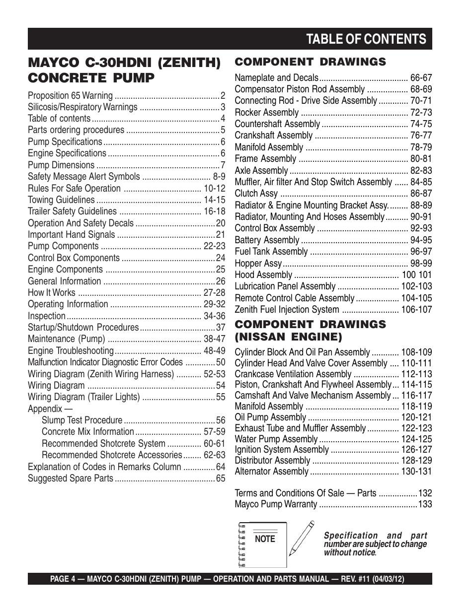 Multiquip C30HDNI User Manual | Page 4 / 134