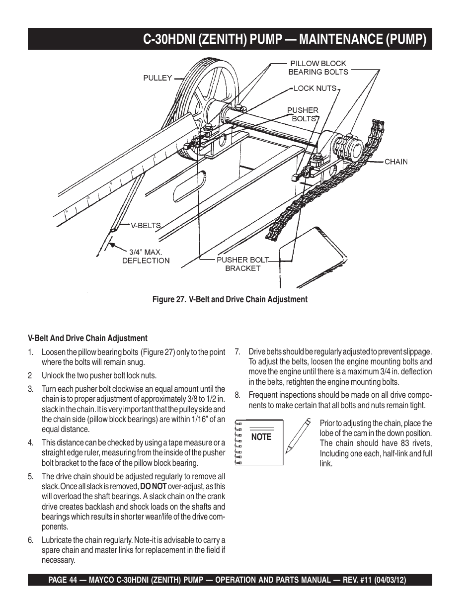 C-30hdni (zenith) pump — maintenance (pump) | Multiquip C30HDNI User Manual | Page 44 / 134