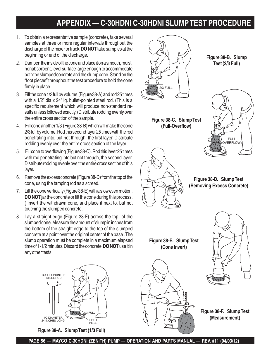 Appendix — c-30hdni c-30hdni slump test procedure | Multiquip C30HDNI User Manual | Page 56 / 134