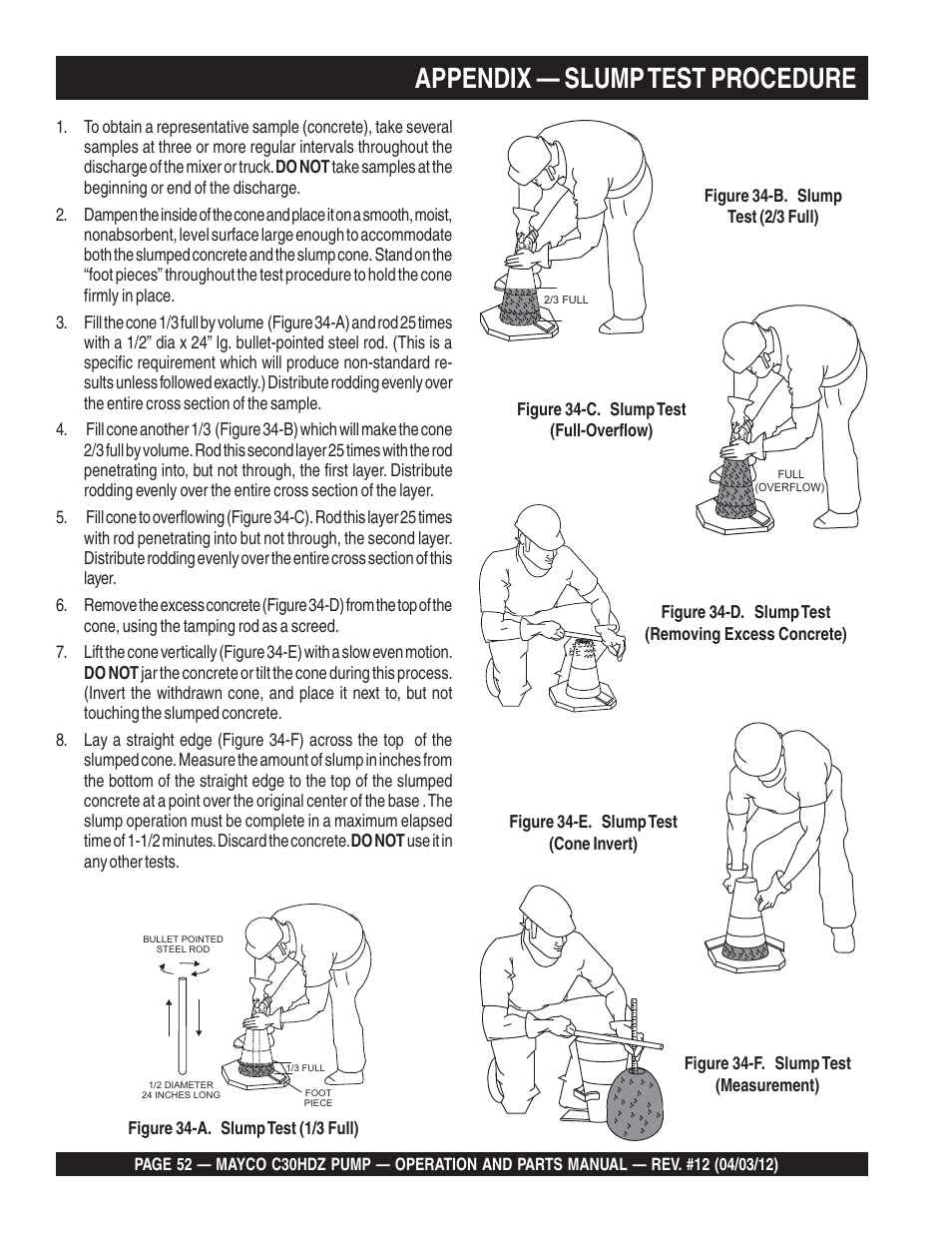 Appendix — slump test procedure | Multiquip C30HDZ User Manual | Page 52 / 106