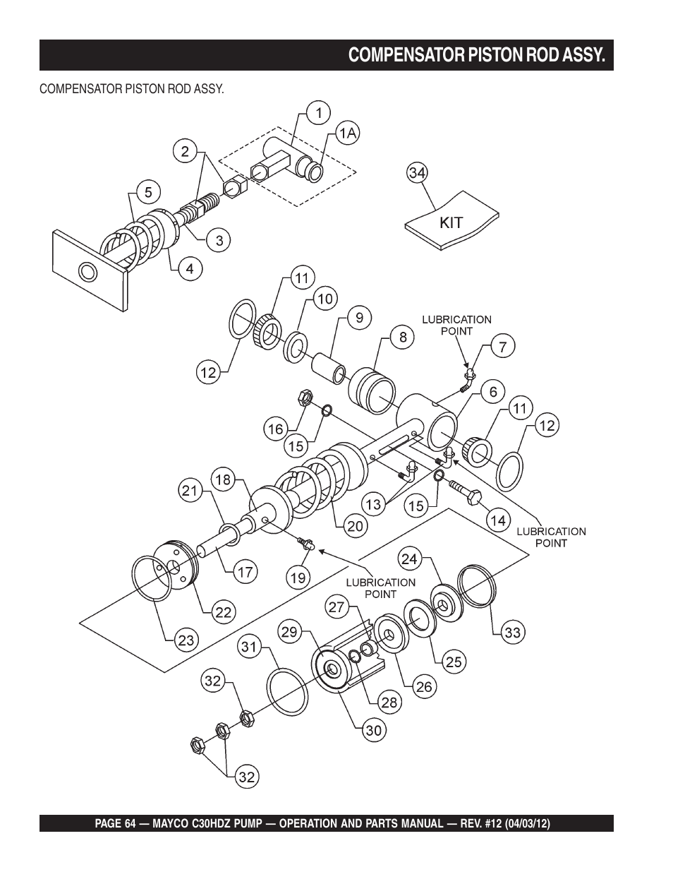 Compensator piston rod assy | Multiquip C30HDZ User Manual | Page 64 / 106