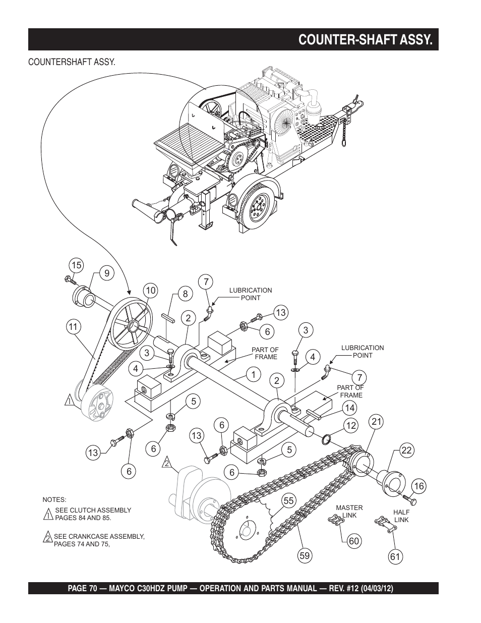 Counter-shaft assy | Multiquip C30HDZ User Manual | Page 70 / 106