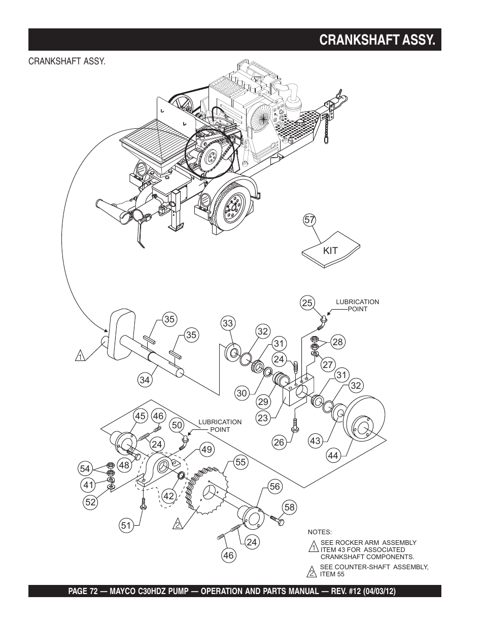 Crankshaft assy | Multiquip C30HDZ User Manual | Page 72 / 106