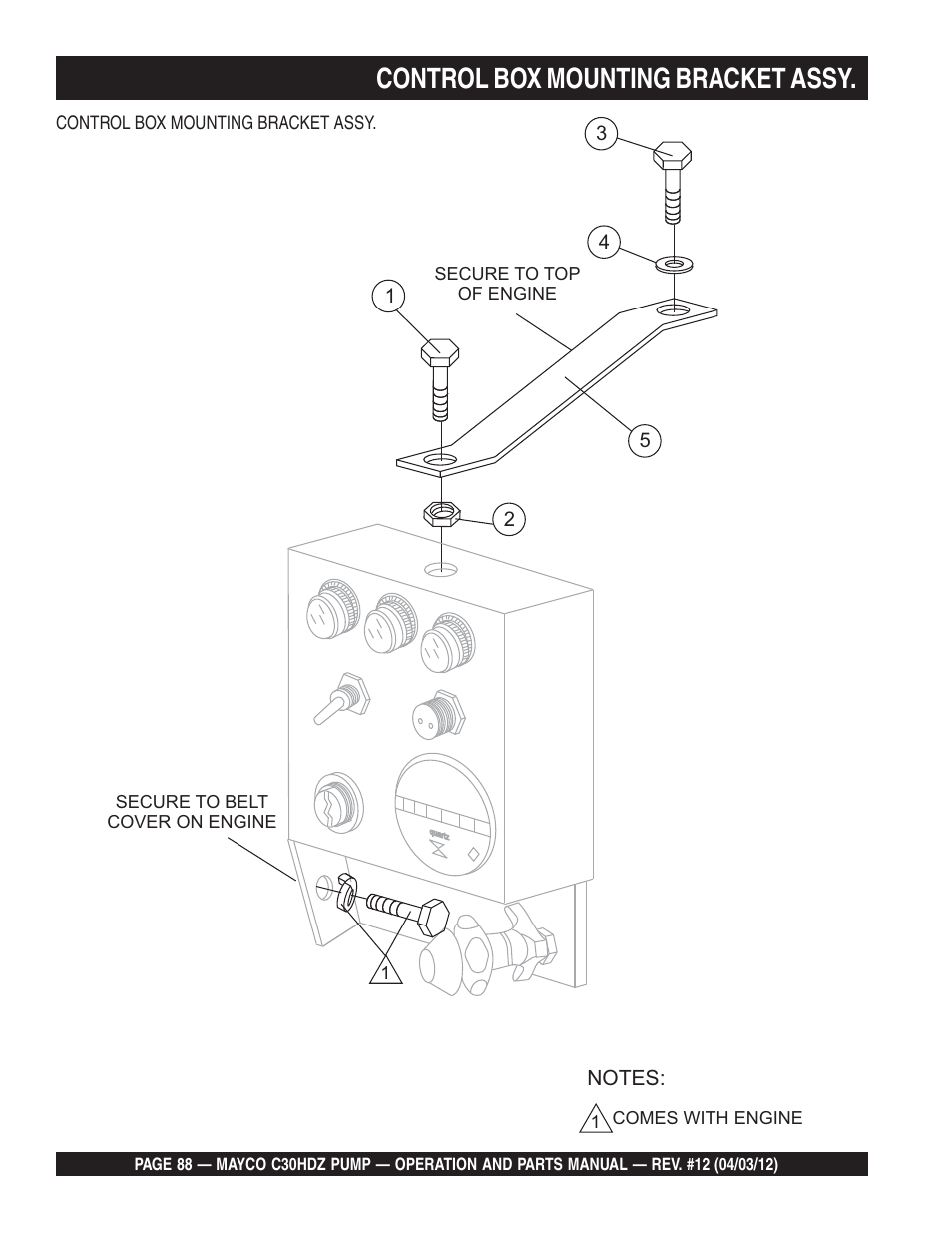Control box mounting bracket assy | Multiquip C30HDZ User Manual | Page 88 / 106