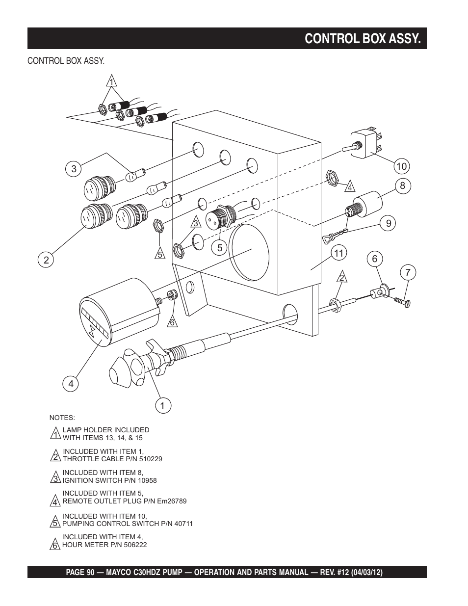 Control box assy | Multiquip C30HDZ User Manual | Page 90 / 106
