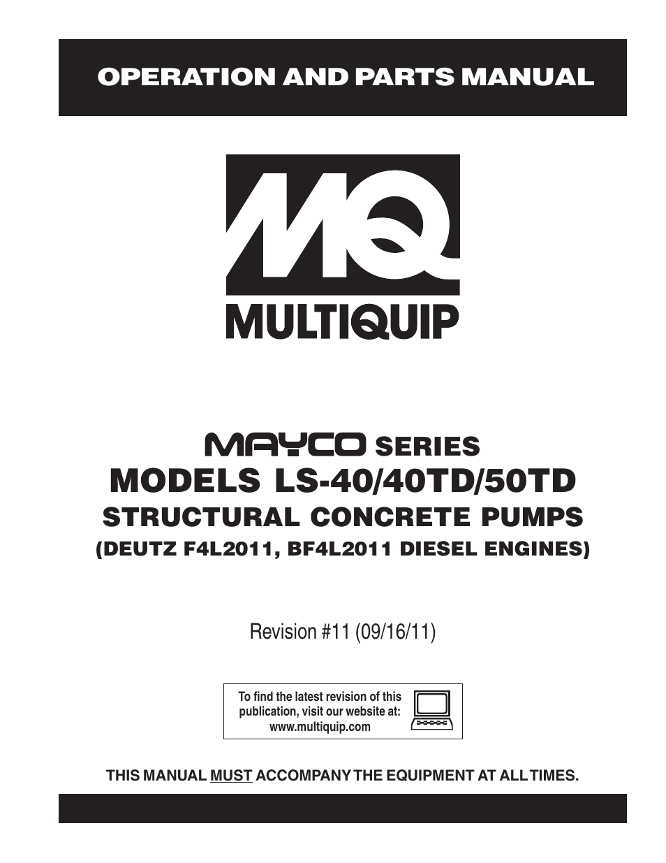 Multiquip LS-50TD User Manual | 140 pages