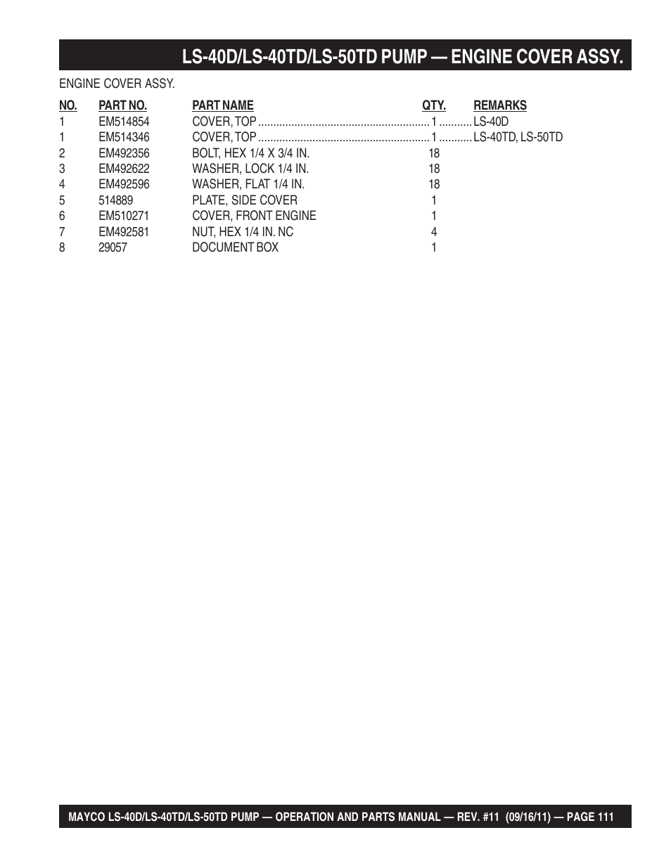 Multiquip LS-50TD User Manual | Page 111 / 140