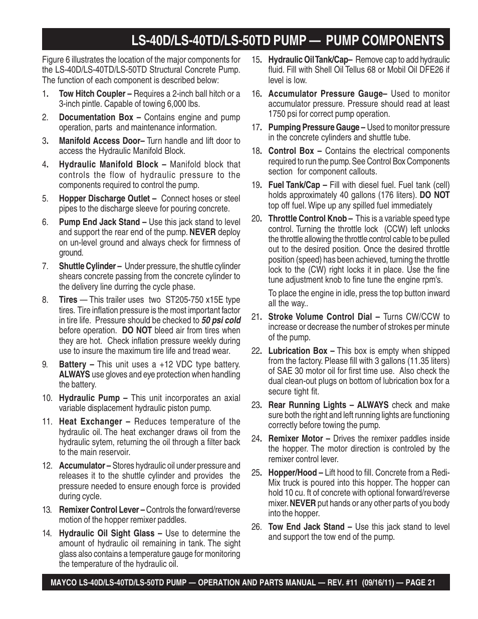 Multiquip LS-50TD User Manual | Page 21 / 140