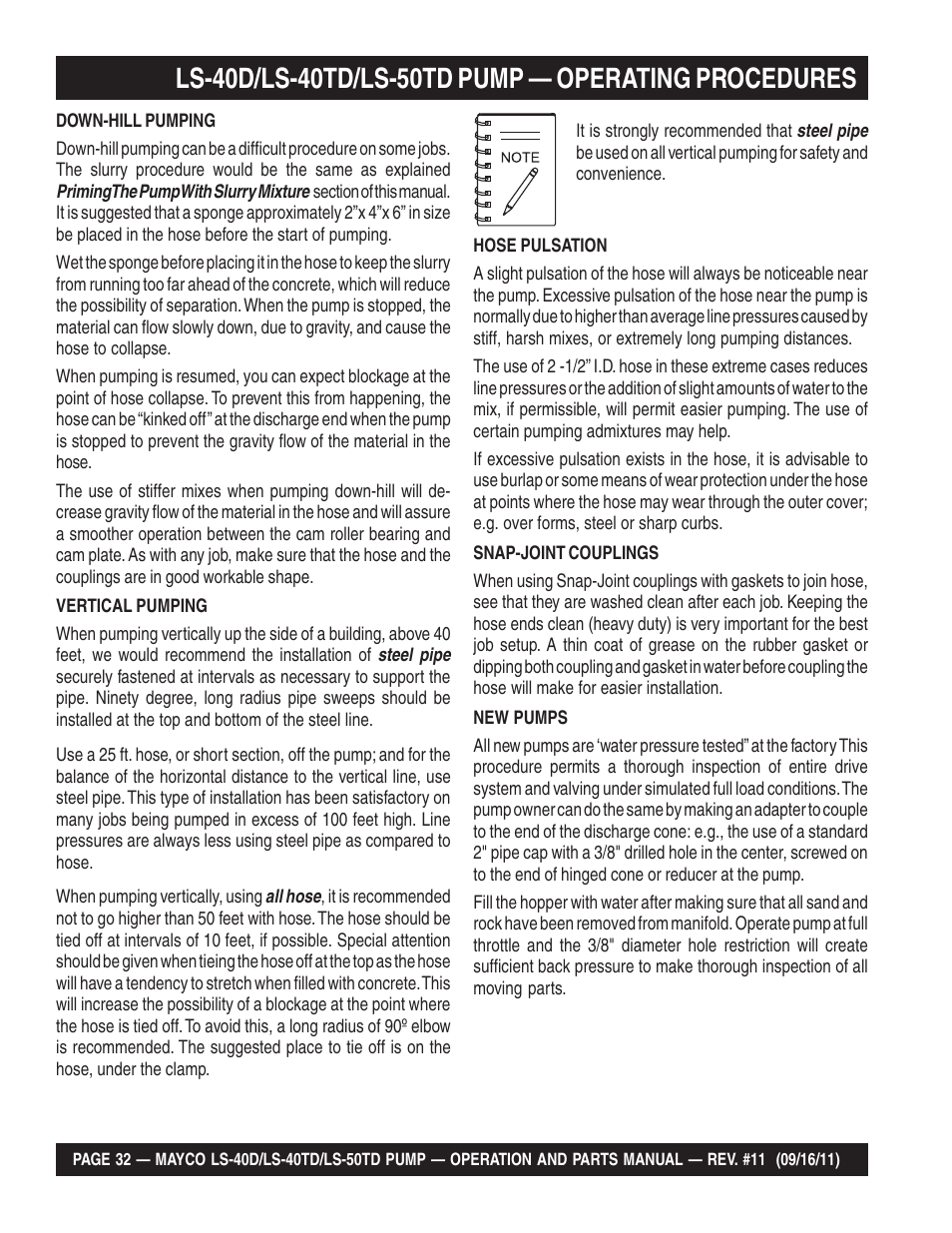 Multiquip LS-50TD User Manual | Page 32 / 140