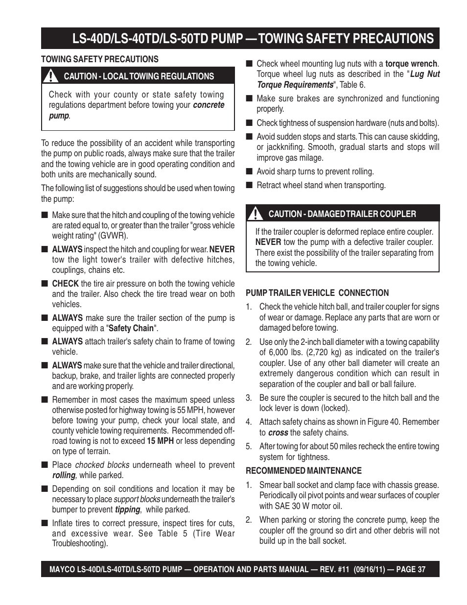Multiquip LS-50TD User Manual | Page 37 / 140