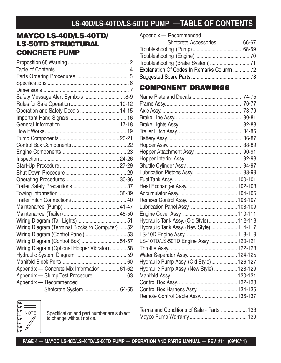 Multiquip LS-50TD User Manual | Page 4 / 140