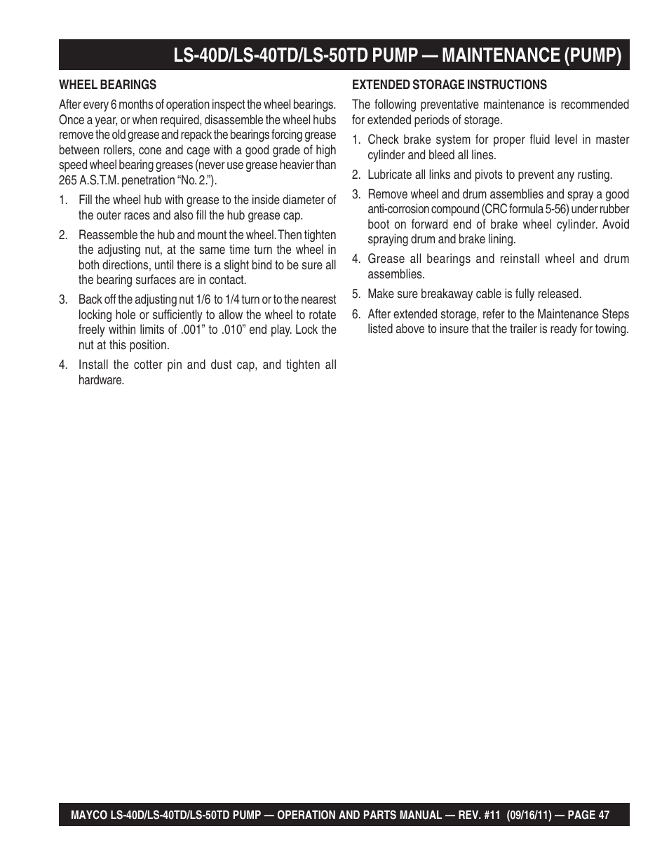 Multiquip LS-50TD User Manual | Page 47 / 140