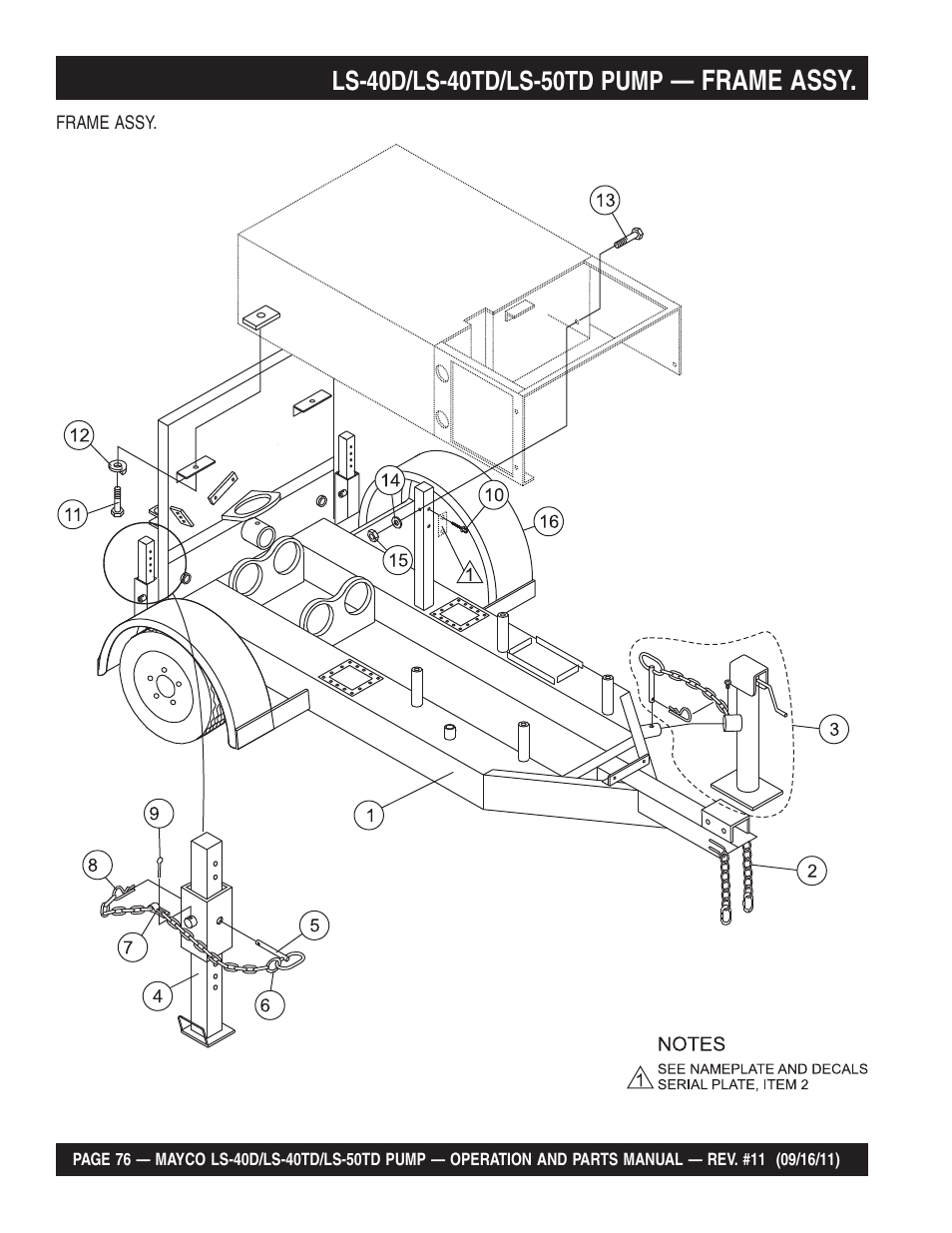 Frame assy | Multiquip LS-50TD User Manual | Page 76 / 140