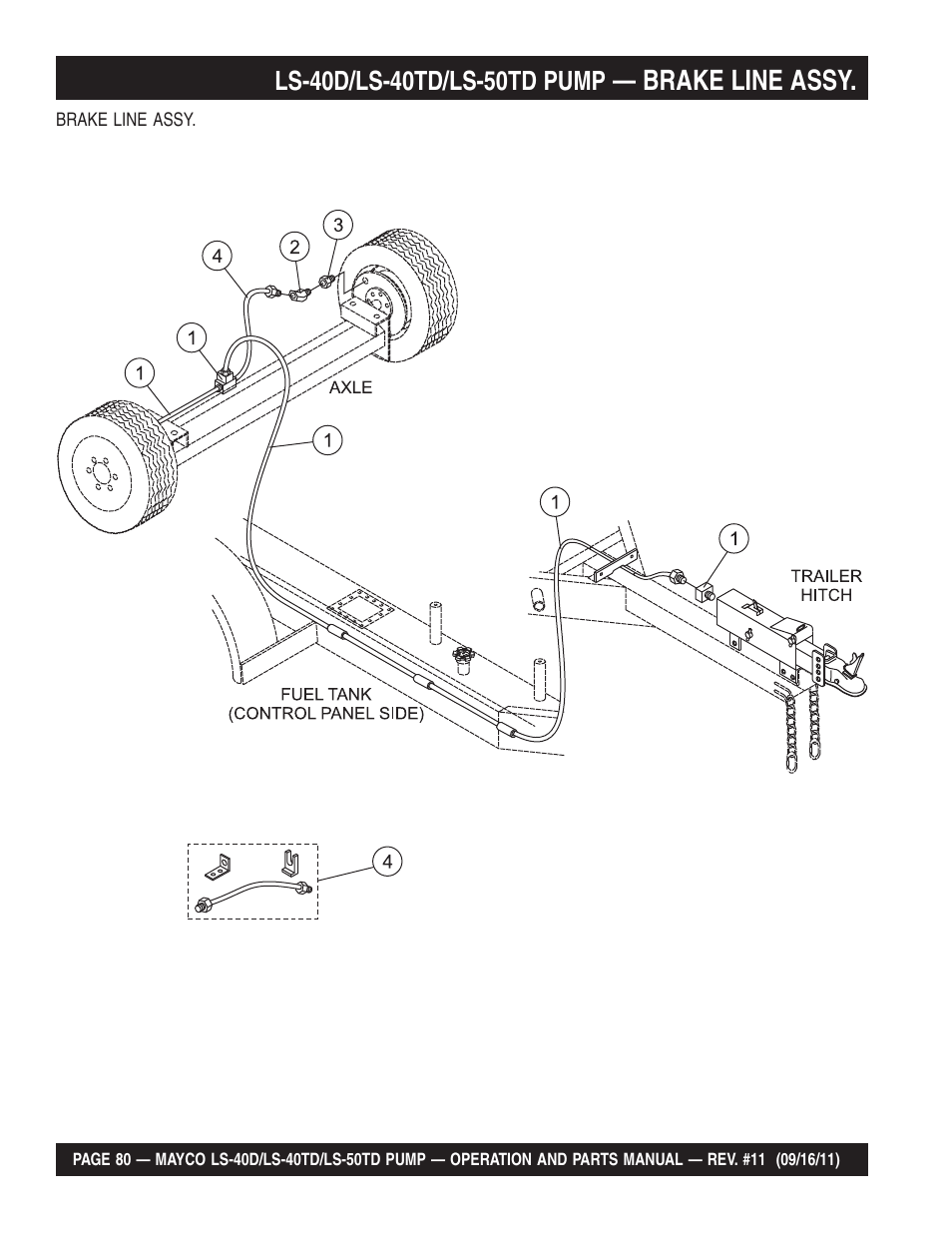 Brake line assy | Multiquip LS-50TD User Manual | Page 80 / 140