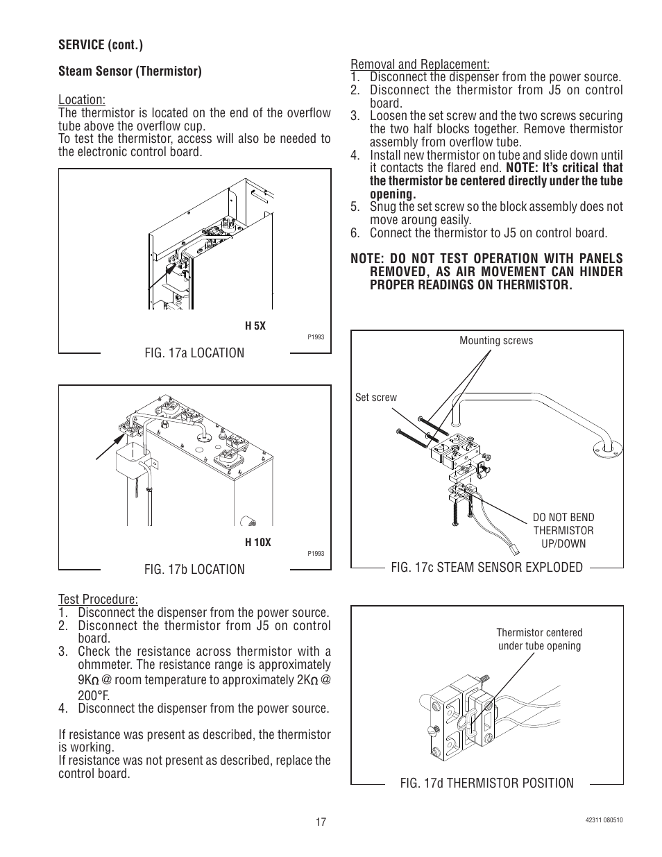 Bunn DV User Manual | Page 17 / 24