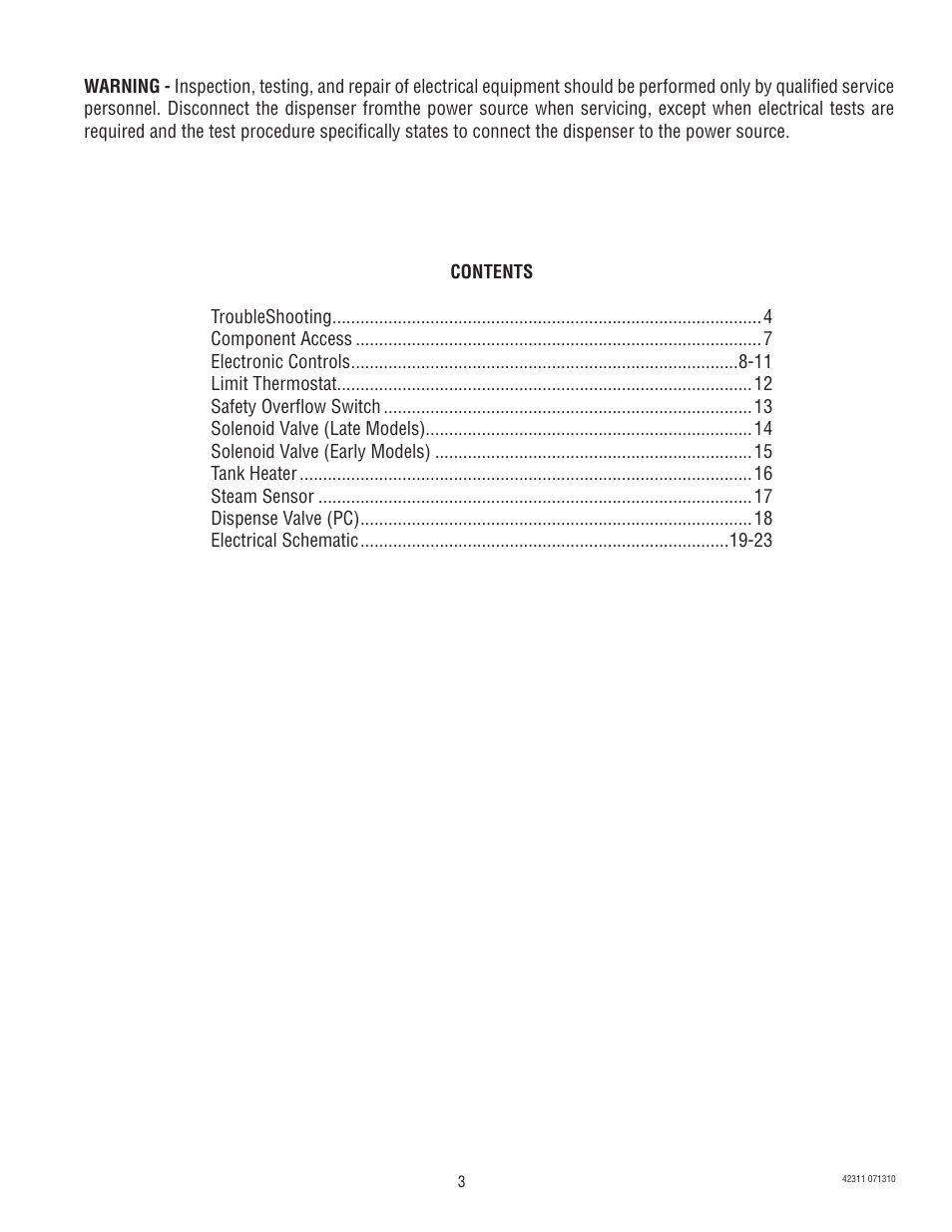 Bunn DV User Manual | Page 3 / 24