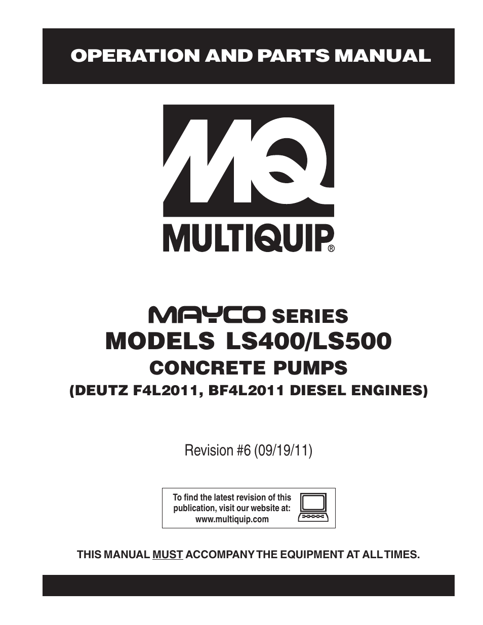 Multiquip LS-500 User Manual | 148 pages