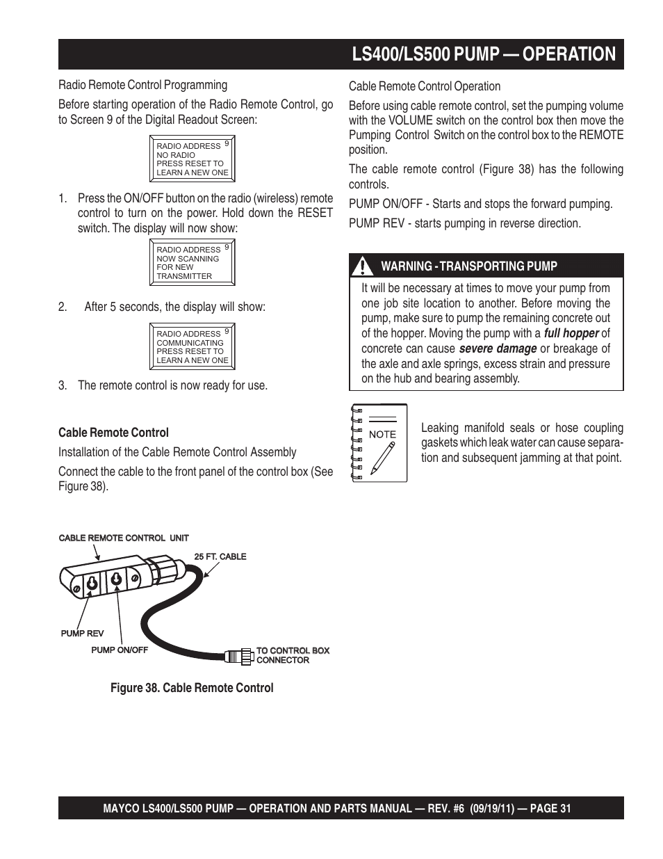 Multiquip LS-500 User Manual | Page 31 / 148