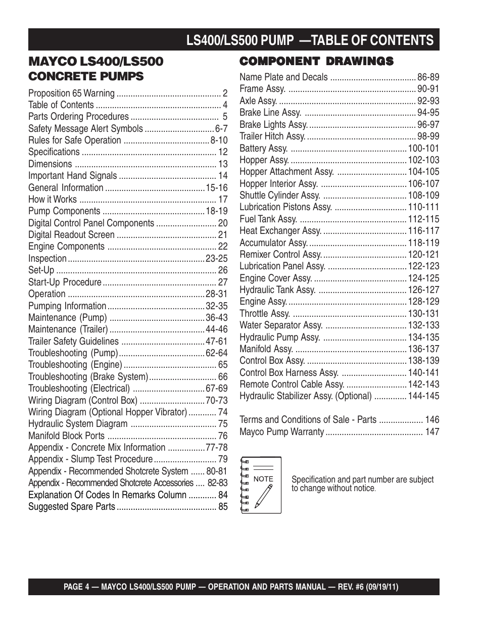 Multiquip LS-500 User Manual | Page 4 / 148