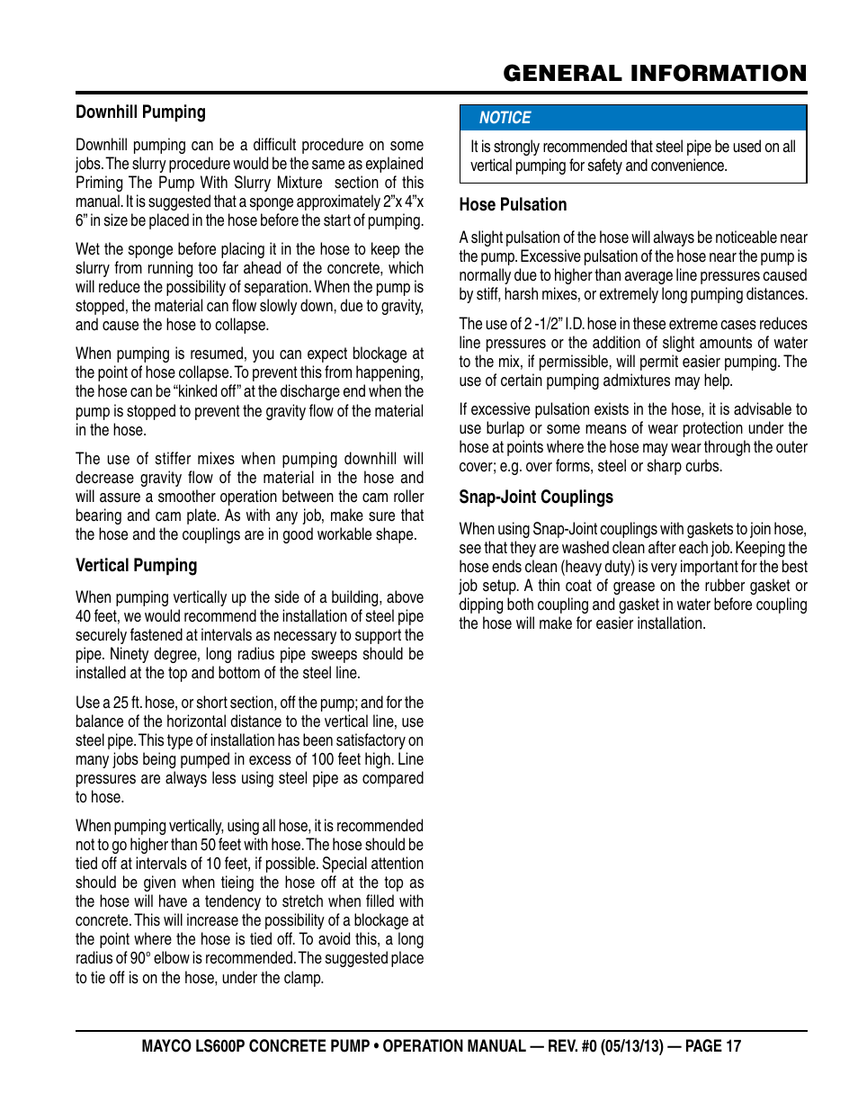 General information | Multiquip LS-600P User Manual | Page 17 / 88