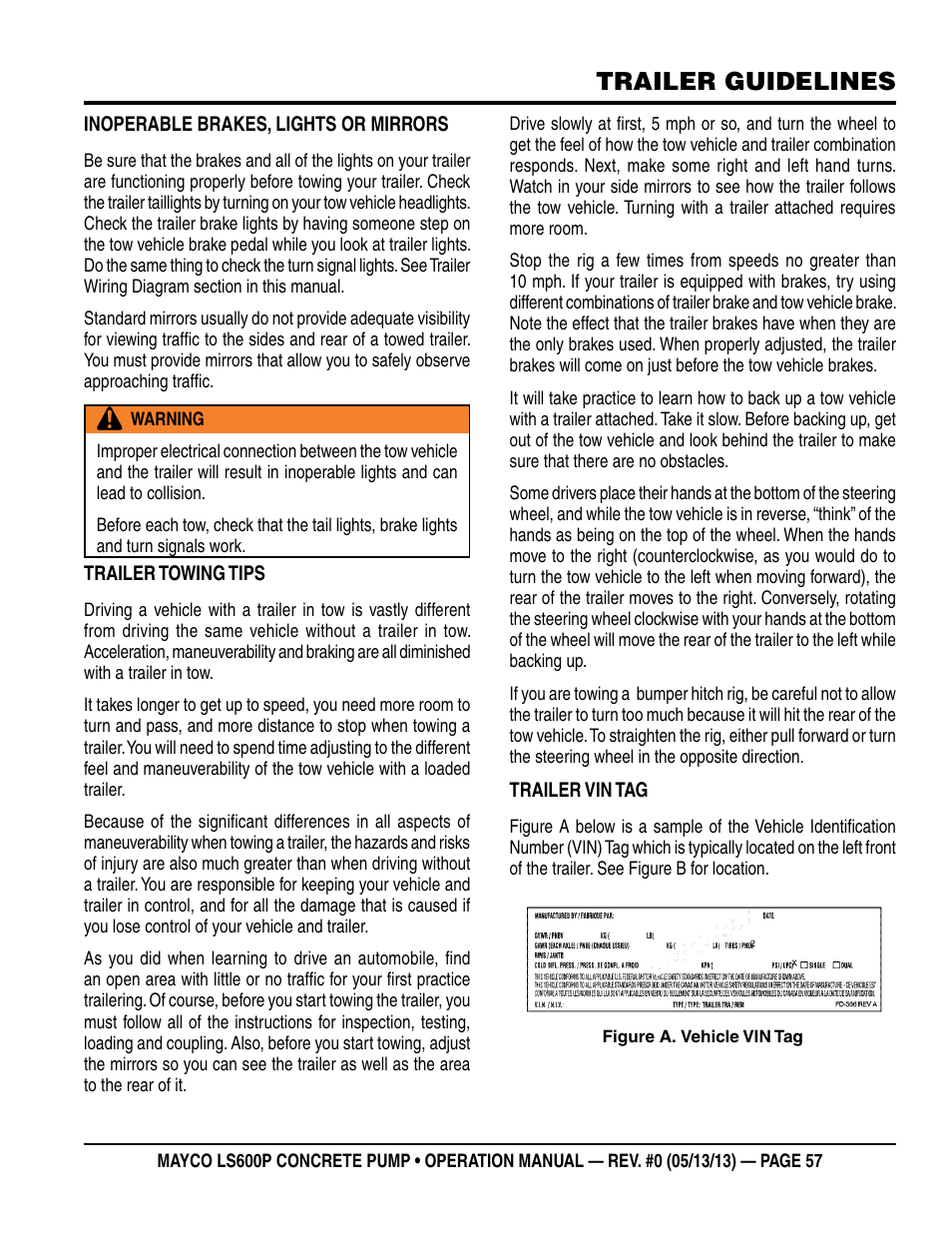 Trailer guidelines | Multiquip LS-600P User Manual | Page 57 / 88