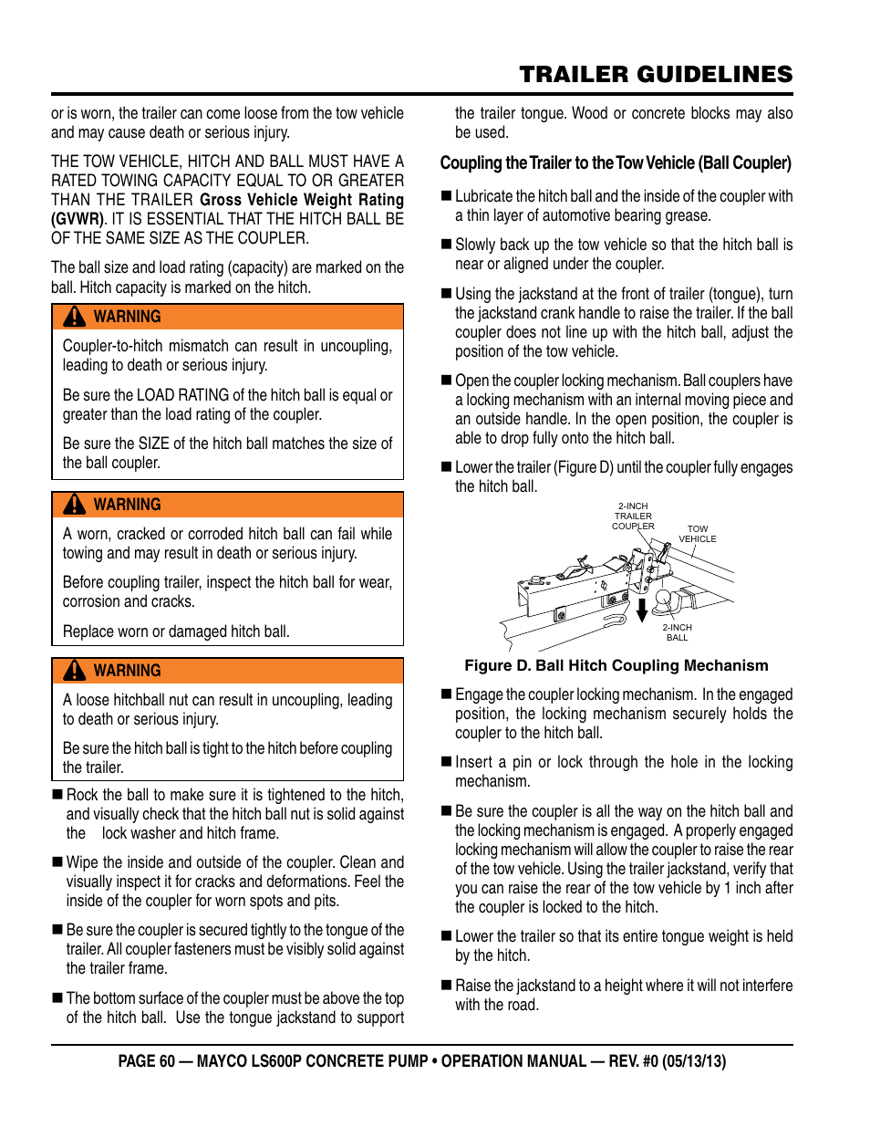 Trailer guidelines | Multiquip LS-600P User Manual | Page 60 / 88