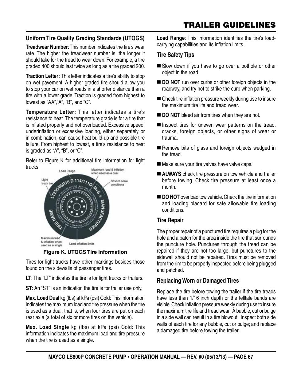 Trailer guidelines | Multiquip LS-600P User Manual | Page 67 / 88