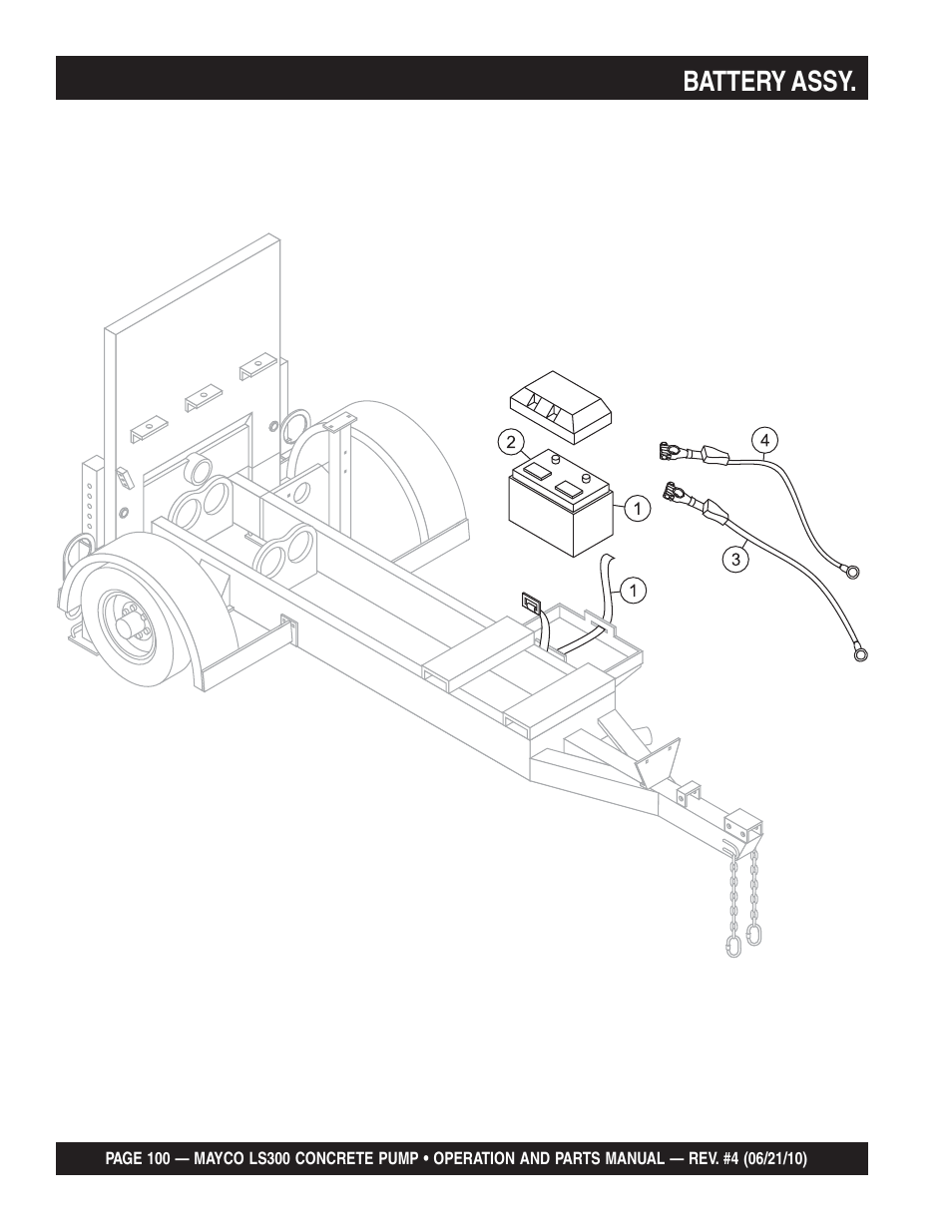 Battery assy | Multiquip LS-300 User Manual | Page 100 / 140