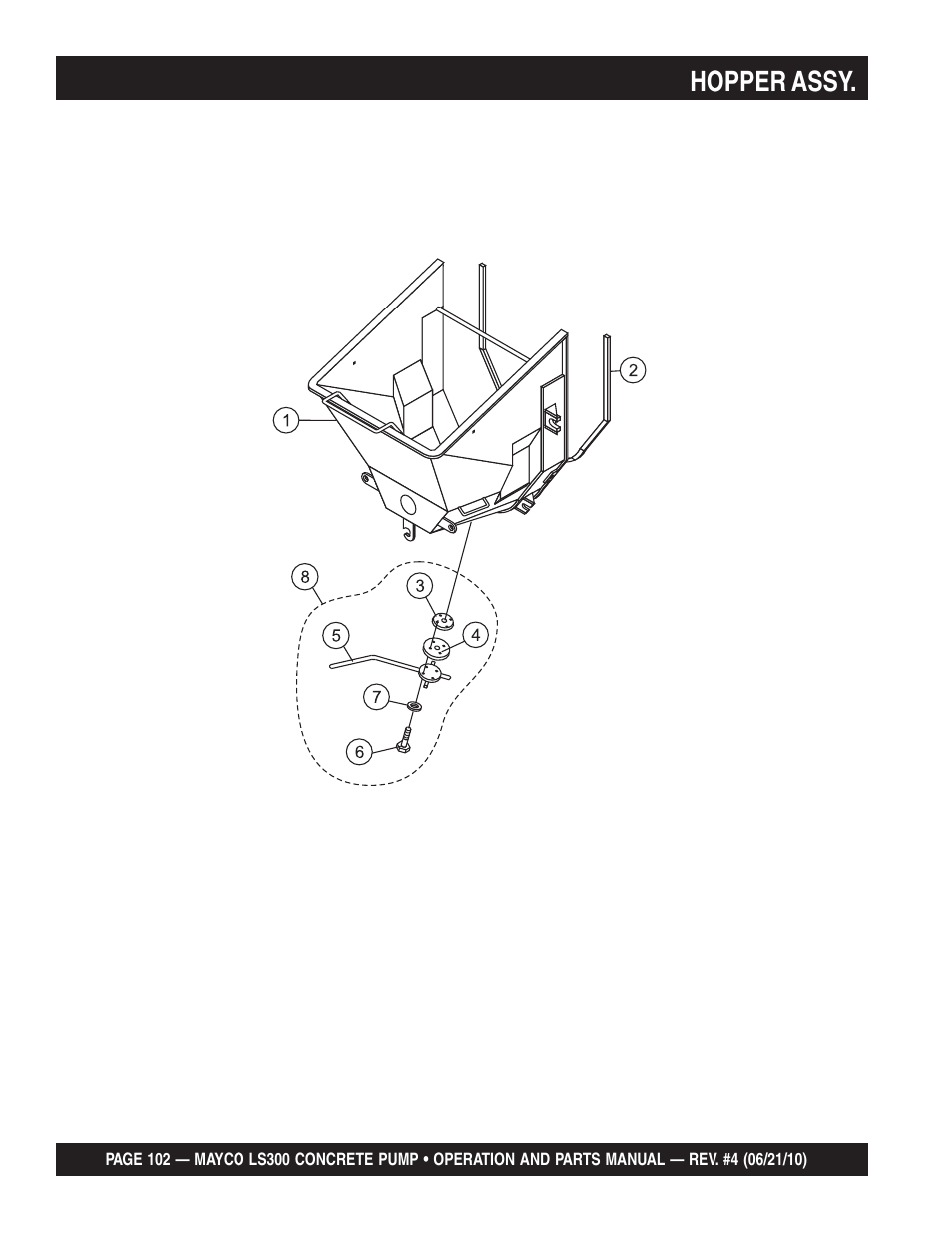 Hopper assy | Multiquip LS-300 User Manual | Page 102 / 140