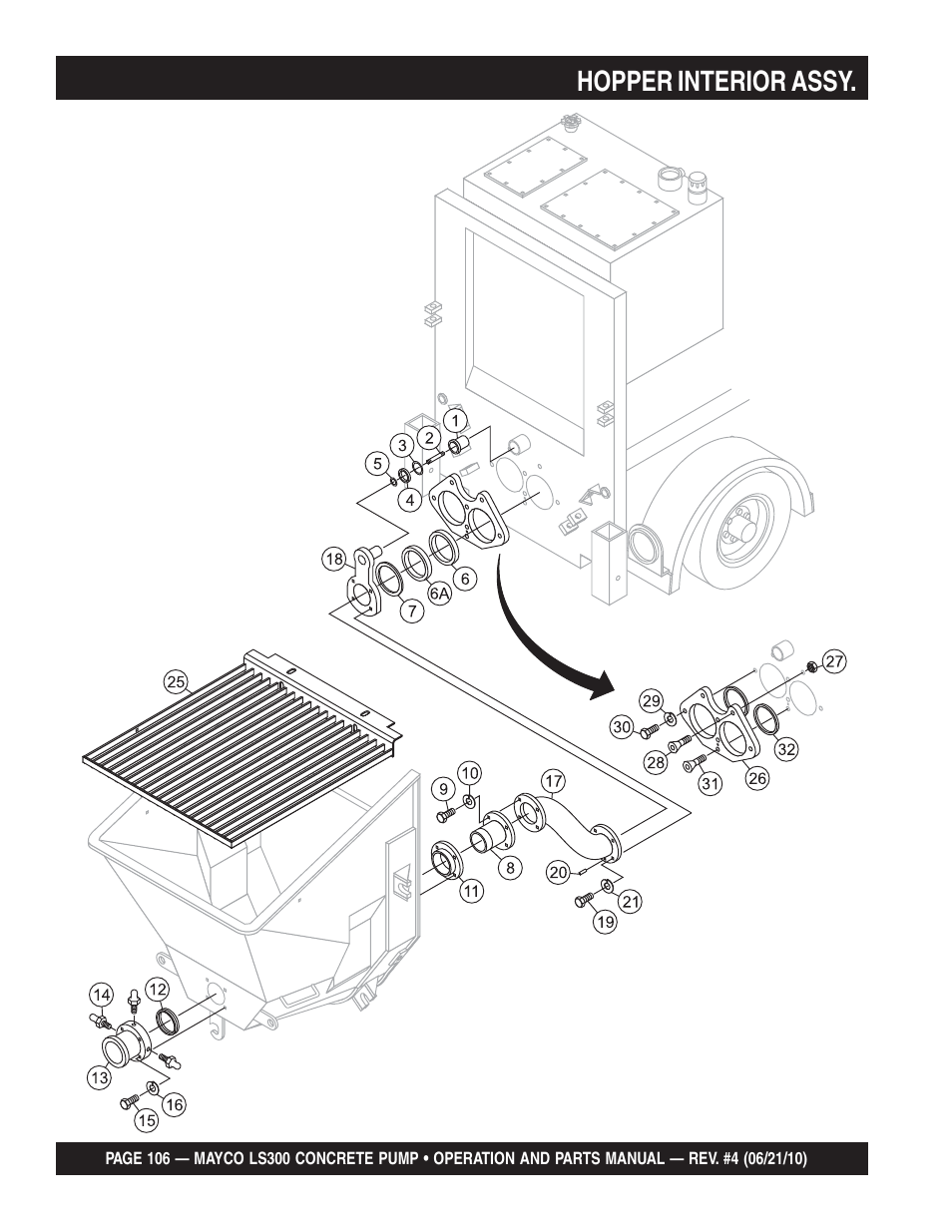 Hopper interior assy | Multiquip LS-300 User Manual | Page 106 / 140