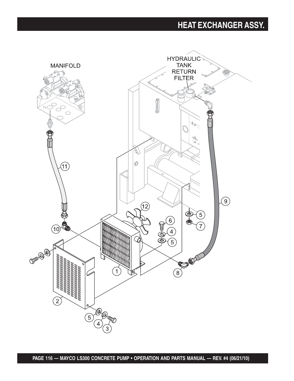 Heat exchanger assy | Multiquip LS-300 User Manual | Page 116 / 140