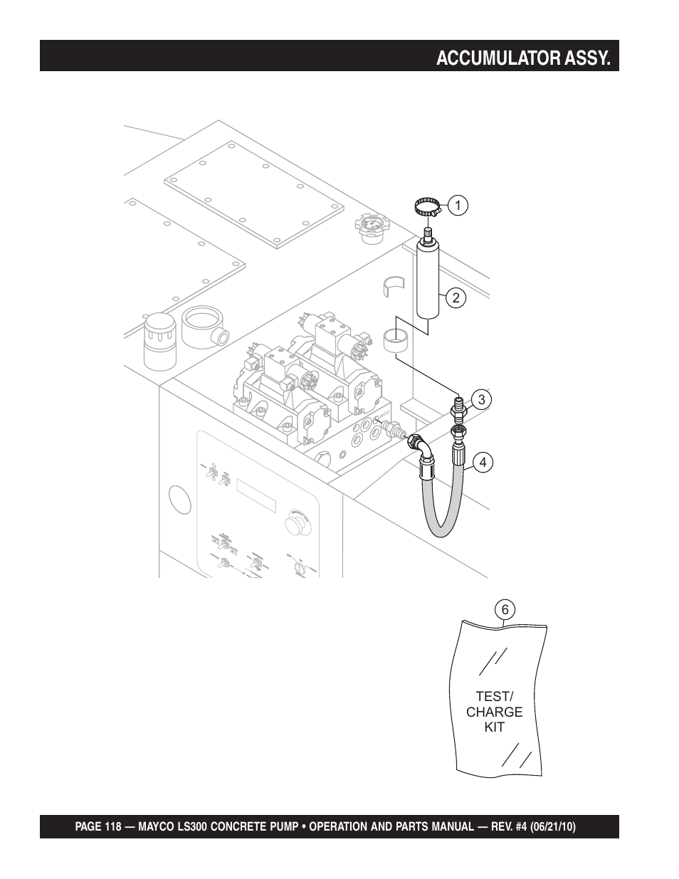 Accumulator assy | Multiquip LS-300 User Manual | Page 118 / 140