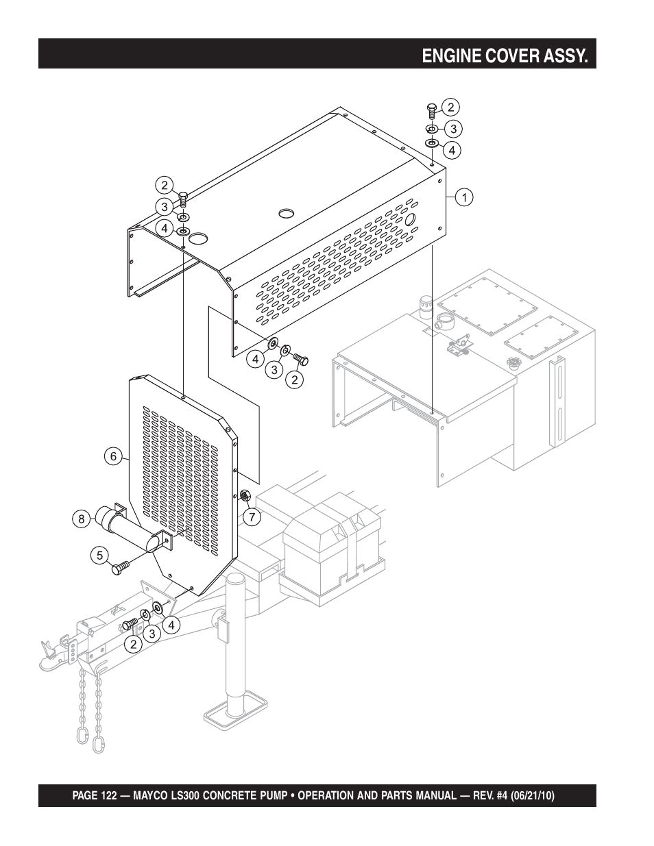 Engine cover assy | Multiquip LS-300 User Manual | Page 122 / 140