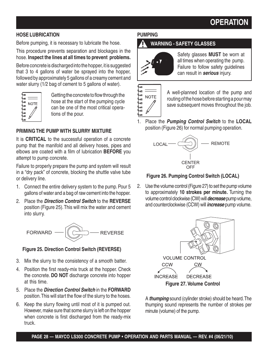 Operation | Multiquip LS-300 User Manual | Page 28 / 140