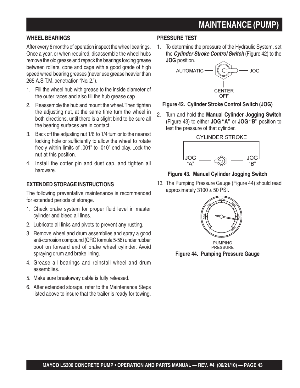 Maintenance (pump) | Multiquip LS-300 User Manual | Page 43 / 140
