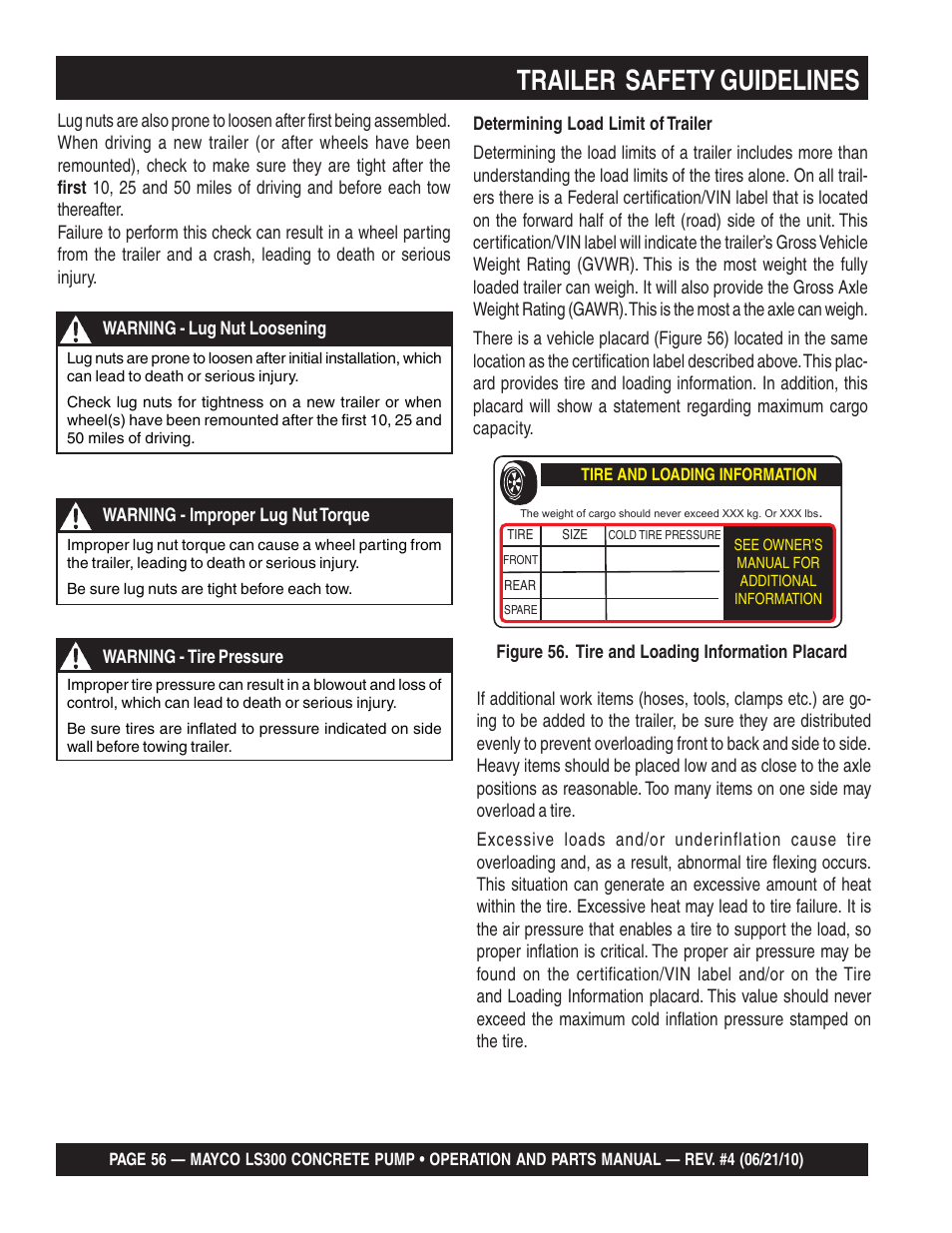 Trailer safety guidelines | Multiquip LS-300 User Manual | Page 56 / 140