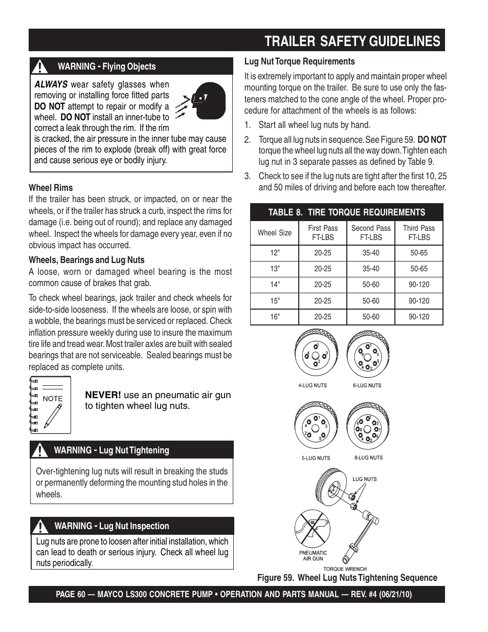 Trailer safety guidelines | Multiquip LS-300 User Manual | Page 60 / 140