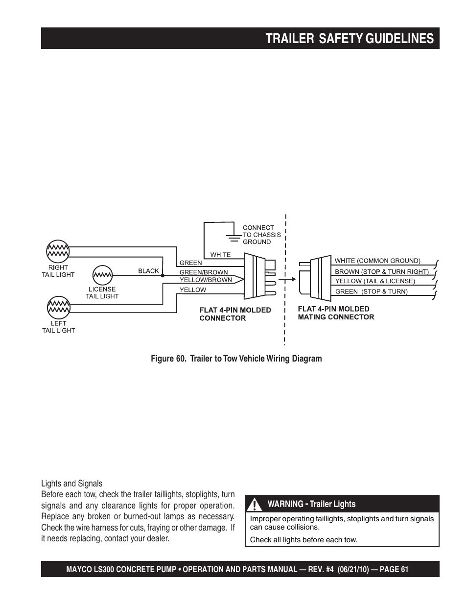 Trailer safety guidelines | Multiquip LS-300 User Manual | Page 61 / 140