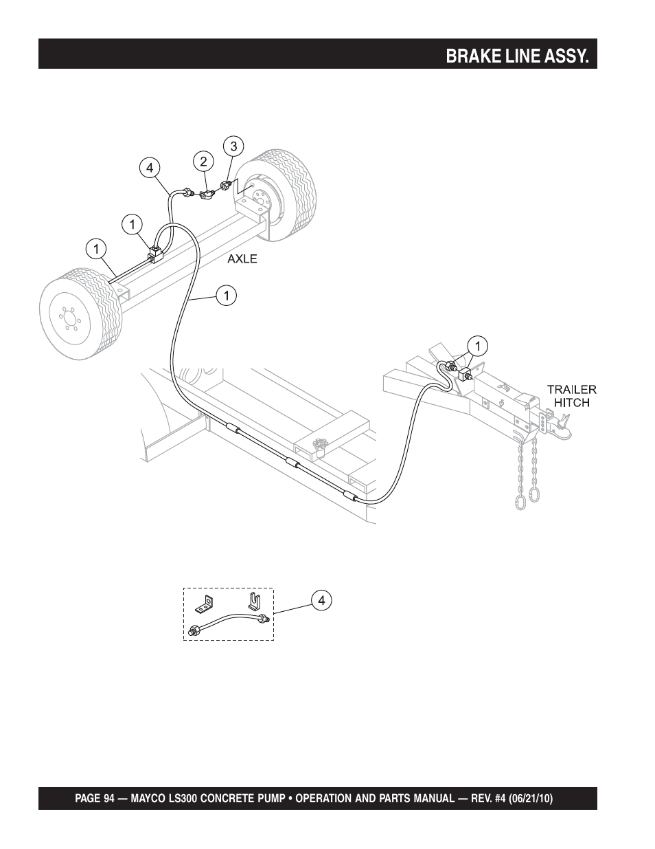 Brake line assy | Multiquip LS-300 User Manual | Page 94 / 140