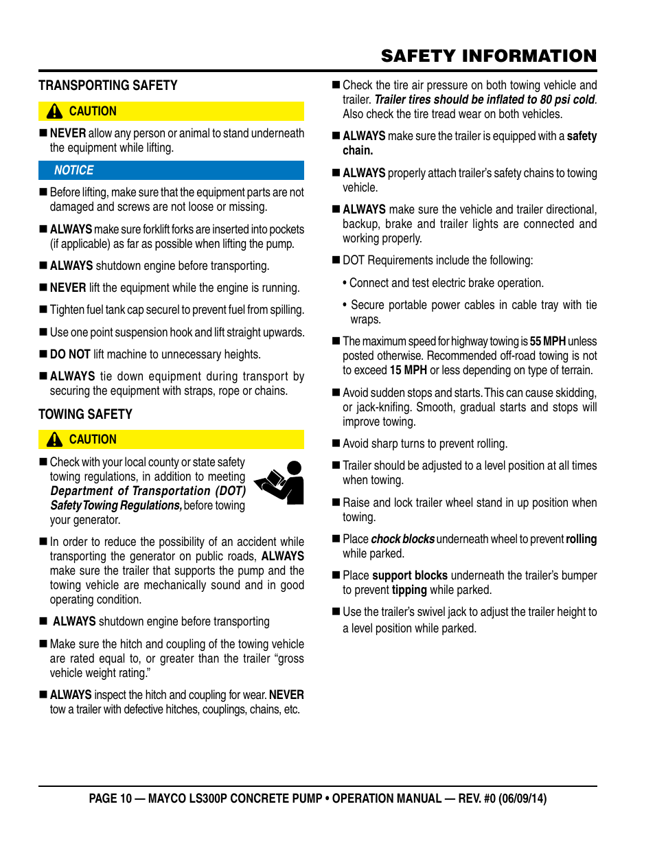 Safety information | Multiquip LS-300P User Manual | Page 10 / 90